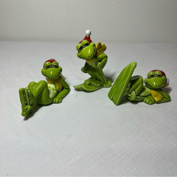 Vintage Kitsch Norcrest Frogs - Made In Japan. Fun. MCM. ceramic figurines sport - Picture 4 of 7